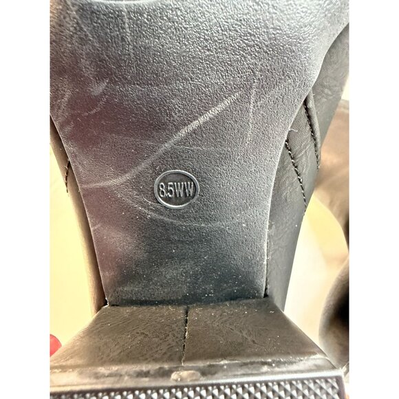 Torrid Ankle Boots Womens Size 8.5WW Black Faux Leather Block Heel Shoes - Picture 10 of 14